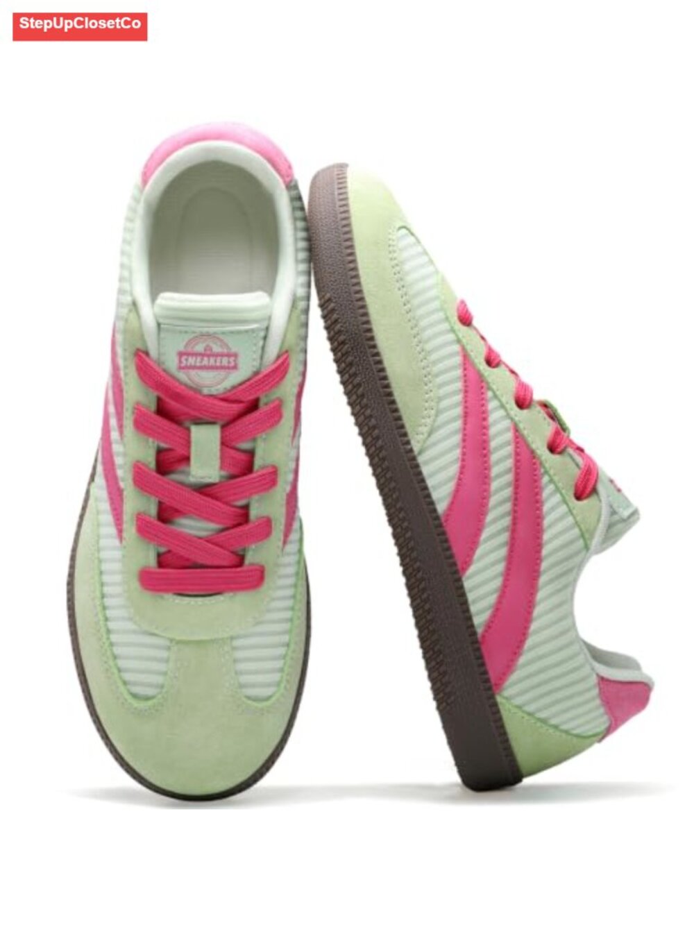 Retro Casual Sneakers Lace Up Lightweight Classic Trainer Mesh Suede